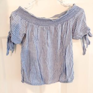 Striped off the shoulder top